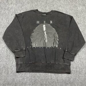 H.E.R. Black Stonewashed Women's Sweatshirt